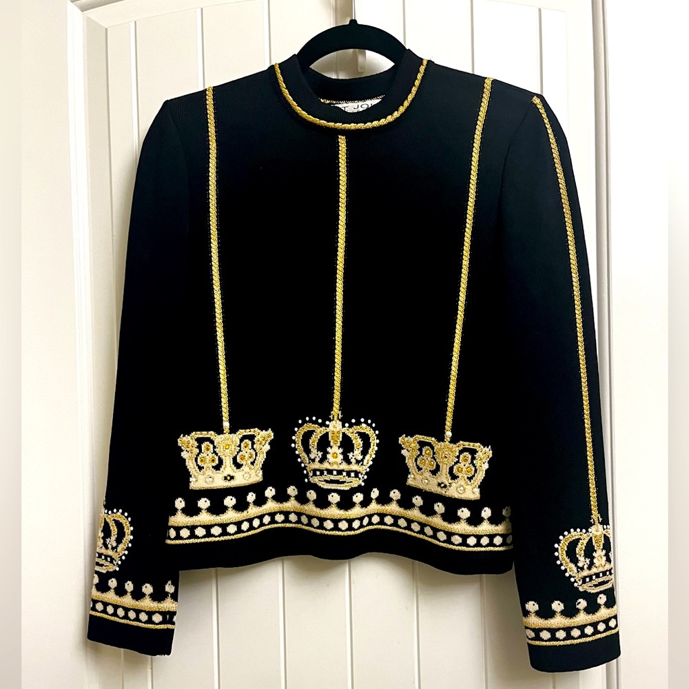 ST JOHN COLLECTION By Marie Gray Black Wool Blend Sweater, Size S